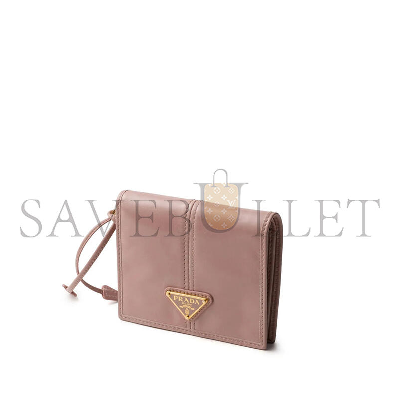 Pra*a small leather wallet 1mv204 (11.2*8.5cm)